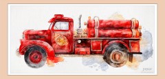 Watercolored Firetruck