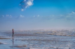 Lady Meditating on the Beach