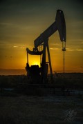 Pumpjack Sunrise Silhouette