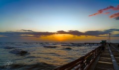 Sunrise with Galveston Pier in the Foreground