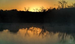 Foggy Sunrise over Deaver Pond